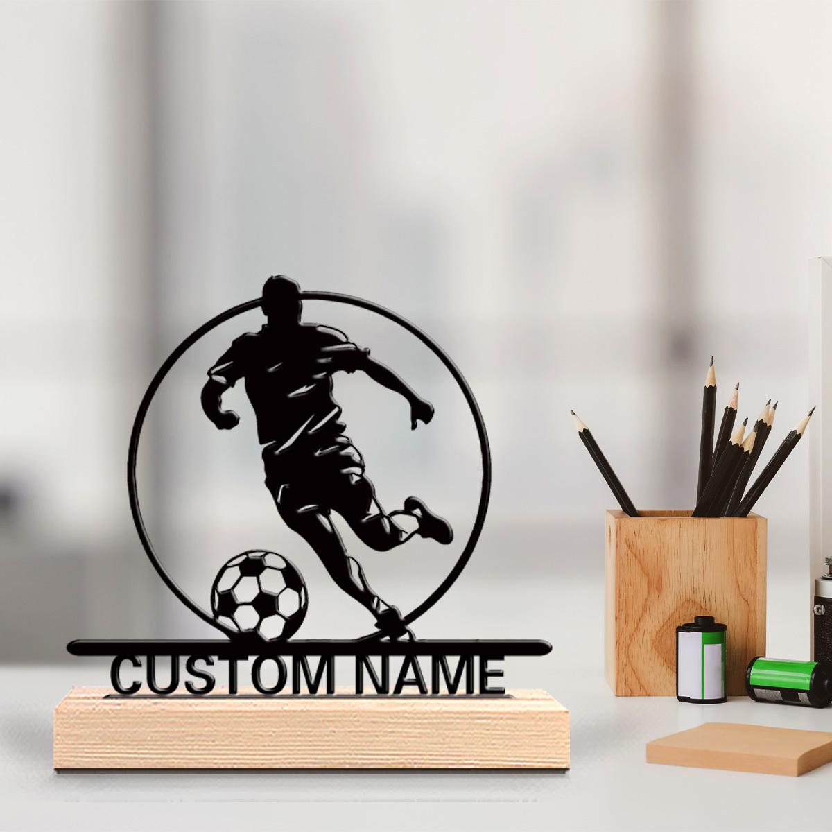 Patung Logam Pemain Sepak Bola - Outdoor Furniture Wood ulasan dan harga