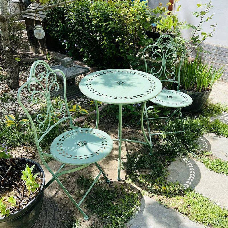 Meja dan Kursi Besi Gaya Pranc - Outdoor Furniture Metal Chairs ulasan dan harga