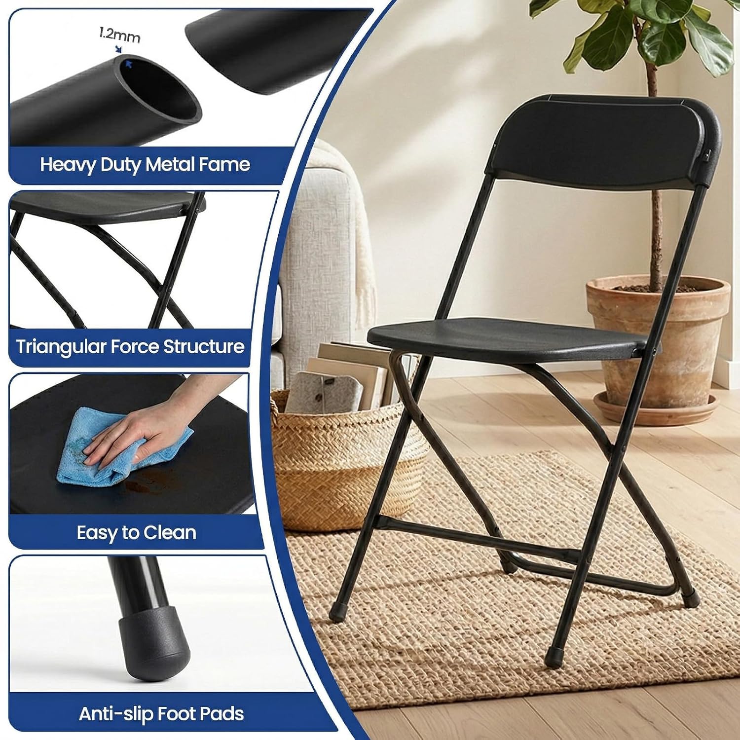 Kursi Lipat Hitam Rangka Logam - Outdoor Furniture Metal Chairs ulasan dan harga
